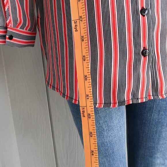 DR2 Striped Long Sleeve Button Down Blouse - Picture 12 of 13